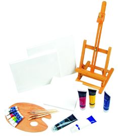 insieme della pittura di arte 21pcs con il cavalletto/tavolozza/tela/spazzole/i colori della Tabella