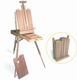Supporto di legno di arte del cavalletto della pittura, cavalletto francese della scatola di schizzo con il vassoio dell'alluminio della cinghia della tavolozza